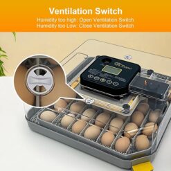 48 Egg Incubator for Hatching Eggs,Automatic Egg Turning and Humidity Control, with Automatic Water Serving,360° View Poultry Incubator for Hatching Chicken, Duck, Quail & Parrot
