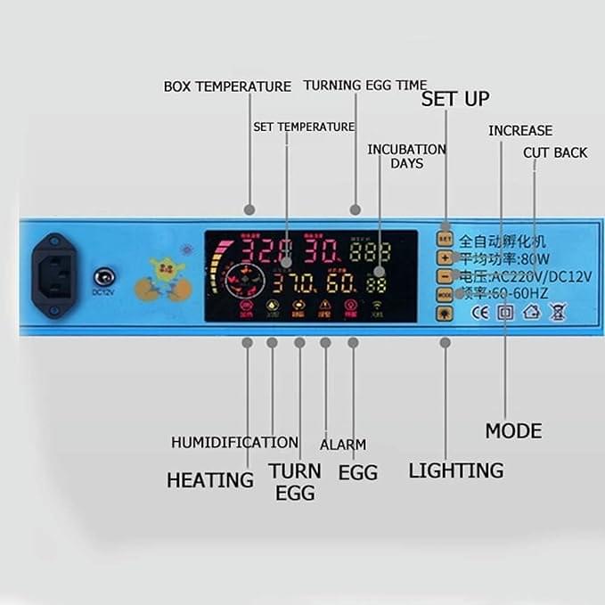 Egg Incubator, Egg Incubator with Automatic Egg Turning for Hatching Eggs Holds 128 Eggs Temperature Control Poultry Chicken Chick Duck Machine - Image 7