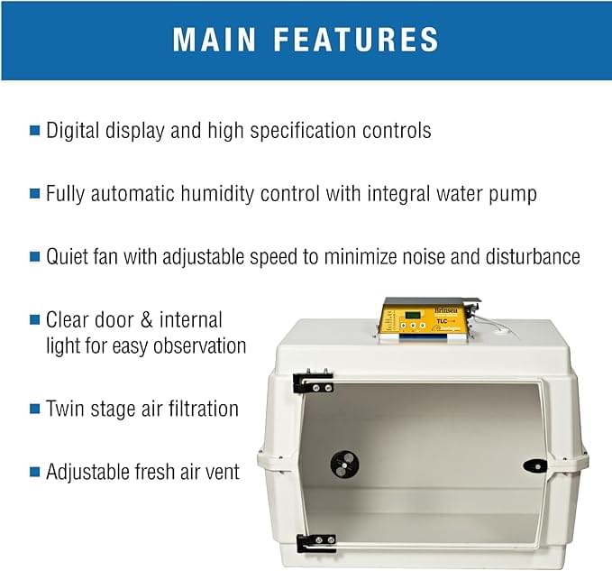 Brinsea TLC-50 Zoologica II Large Bird Brooder & Pet Recovery Incubator with Humidity Control for Sick Animals, Ideal for Large Birds, Newborn Puppies, Kittens, and Small Animals - Image 2