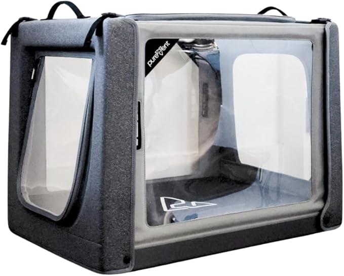 PureVent Pet Oxygen Chamber – Safe Veterinary-Grade Oxygen Therapy Cage for Dogs, Cats, Birds and Animals – Built-in Ventilation for Pets up to 30lbs