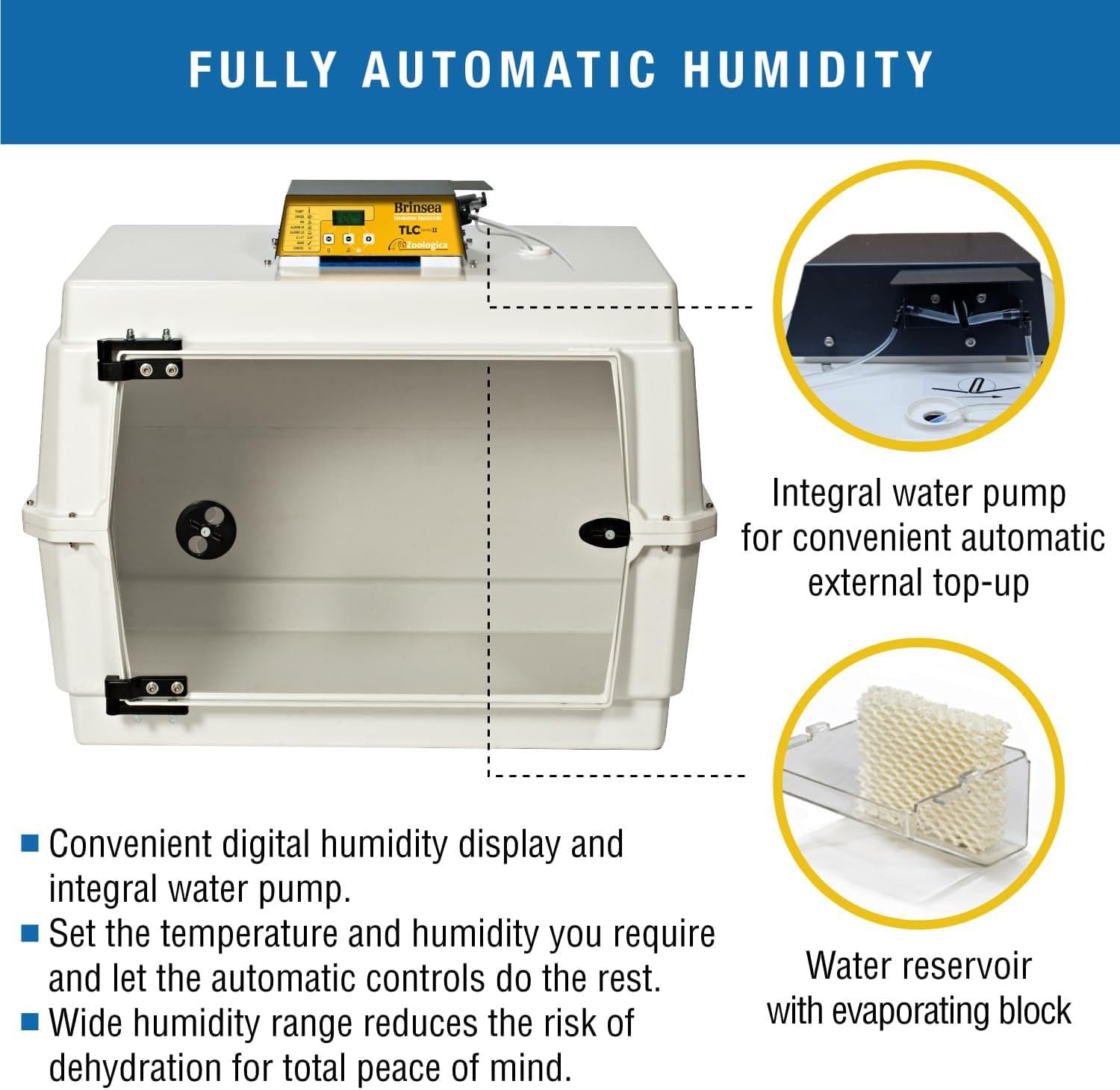 Brinsea TLC-50 Zoologica II Large Bird Brooder & Pet Recovery Incubator with Humidity Control for Sick Animals, Ideal for Large Birds, Newborn Puppies, Kittens, and Small Animals - Image 8