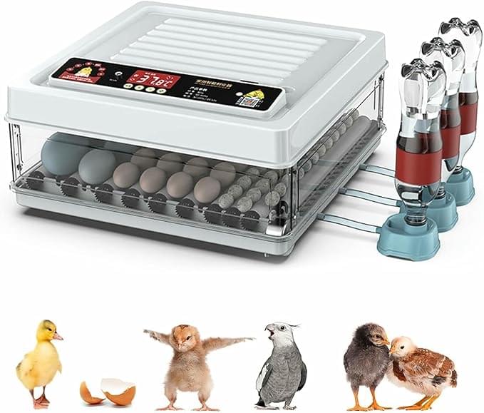 Egg Incubator, Automatic Egg Incubator Brooding Machine Chicken Incubator Home Incubator Controller Farm 64-128 Egg Incubator with Automatic Temperature/Humidity Control,120