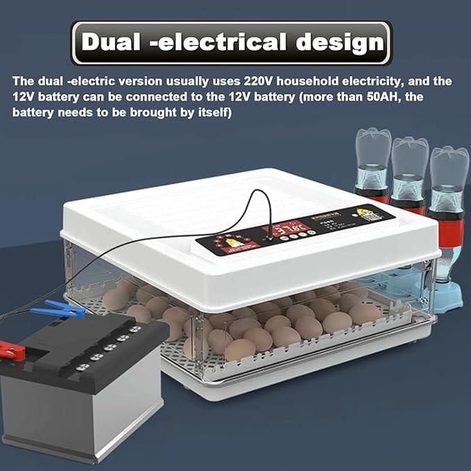 Egg Incubator, Automatic Egg Incubator Brooding Machine Chicken Incubator Home Incubator Controller Farm 64-128 Egg Incubator with Automatic Temperature/Humidity Control,120 - Image 5