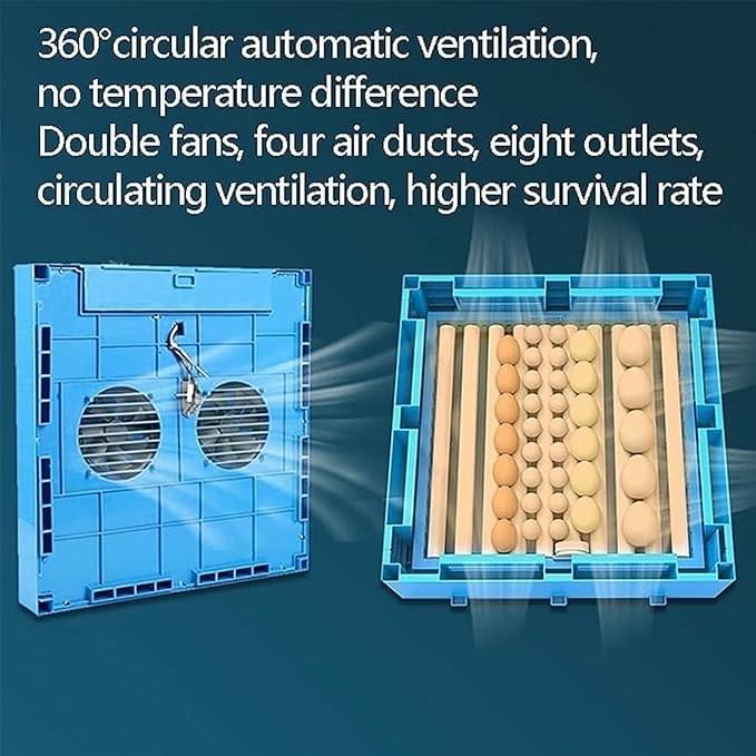 Egg Incubator 192 Eggs Fully Automatic Poultry Hatcher Machine with Humidity Temperature Control Led Candler Brooder for Hatching Eggs Quail Parrot Duck Bird - Image 6