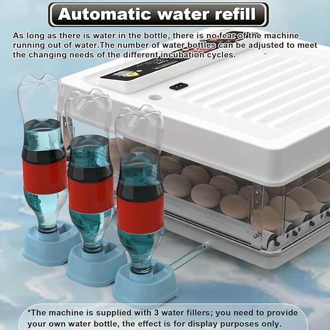 Egg Incubator, Automatic Egg Incubator Brooding Machine Chicken Incubator Home Incubator Controller Farm 64-128 Egg Incubator with Automatic Temperature/Humidity Control,120 - Image 8